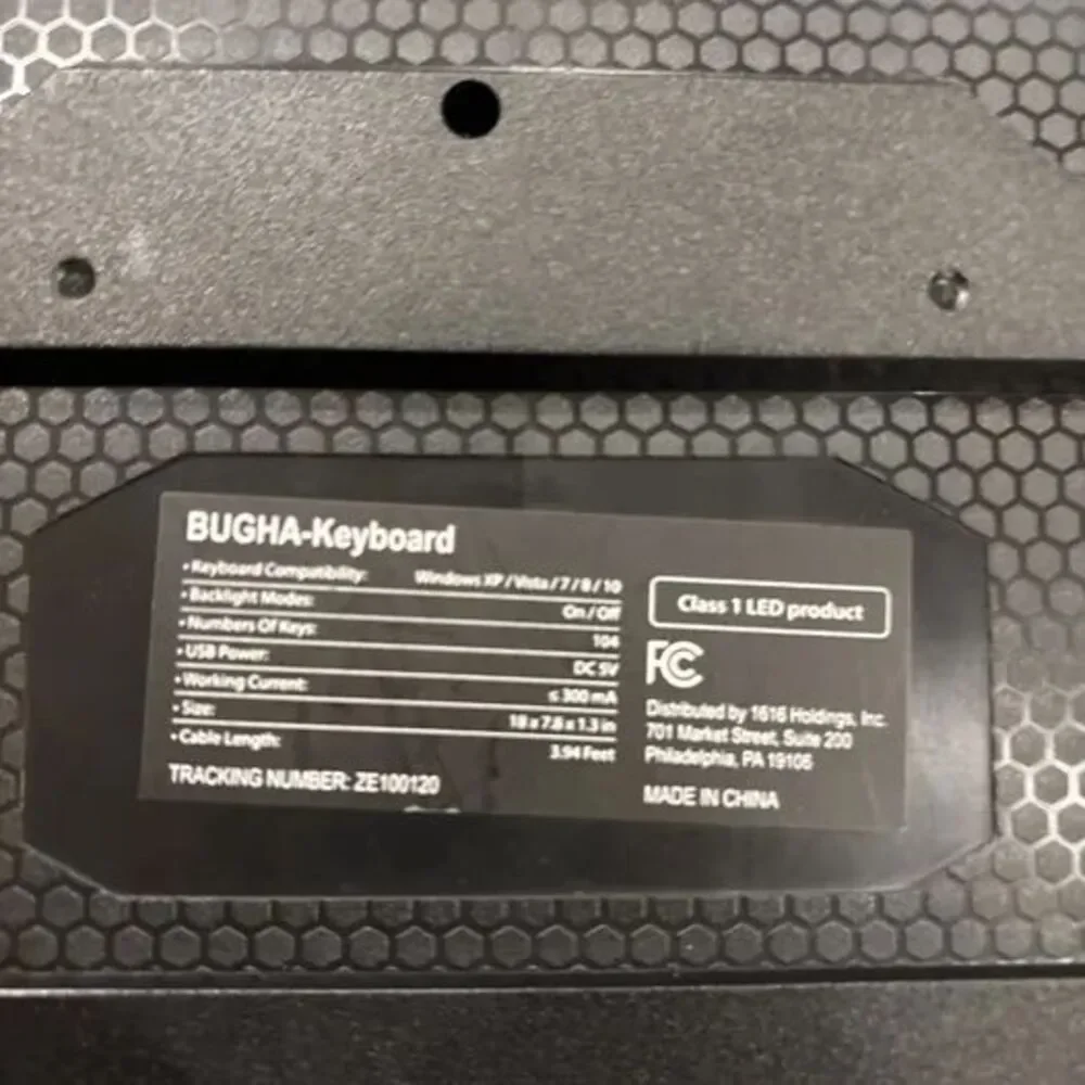 Bugha RGB LED Gaming Keyboard for PC - Wired USB Connection Tested Working